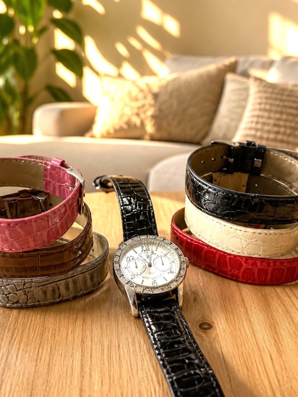 NWOT Silver Type Watch with 7 Different Bands -